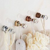 Crystal Hook Antikvariniai chromo spalvos sieniniai drabužiai Kabykla Audiniai Paltų laikikliai Rankšluosčiai Šepečiai Pakabos Vonios Virtuvės Priedai