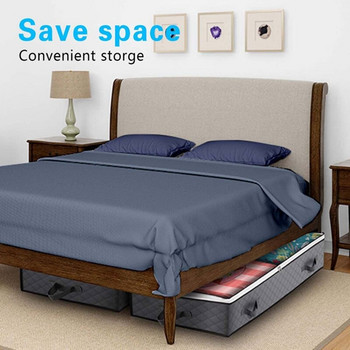 2 ΤΕΜ Μεγάλης χωρητικότητας Αναδιπλούμενο κάτω από το κρεβάτι Δοχείο αποθήκευσης για κουβέρτες ρούχων