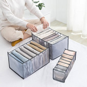 4/7Grids Džinsų skyrius Sandėliavimo dėžutė Spinta Drabužių spinta Drabužių stalčius Tinklo atskyrimas Organizatoriaus dėžutės Sukraunamos kelnės laikymo krepšys