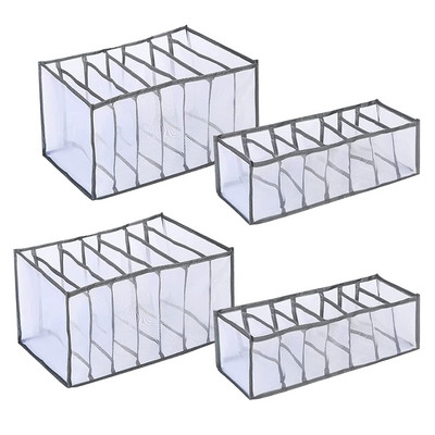 4/7Grids Džinsų skyrius Sandėliavimo dėžutė Spinta Drabužių spinta Drabužių stalčius Tinklo atskyrimas Organizatoriaus dėžutės Sukraunamos kelnės laikymo krepšys