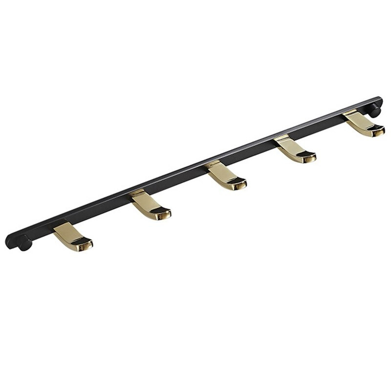 Cârlig pentru haine cu 5 cârlige, cârlig din alamă, montare pe perete, ușă, cârlig din spate pentru haine, baie, cârlig pentru prosoape