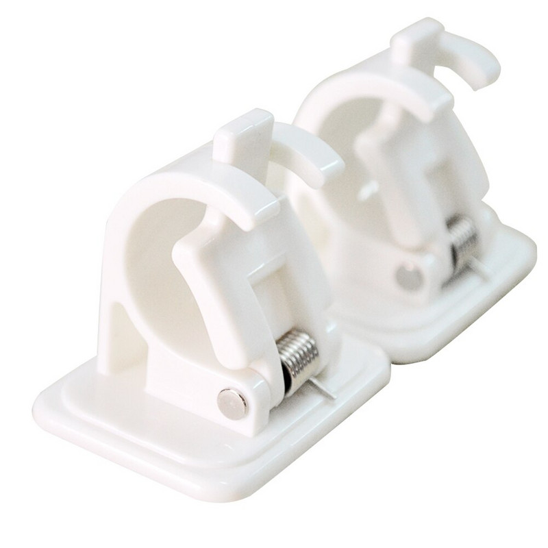 Fali horgok Szervező Otthoni Szélálló rudak Konzol Akasztó Rögzítő Sín Rack Fürdőszoba Tárolás Függönybilincs Öntapadó Könnyen rögzíthető