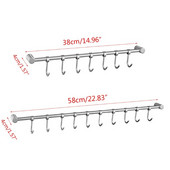 Roostevabast terasest seinakinnitusega pottipanniriiul kööginurk, konksuga sirge baari korraldaja