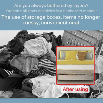 2 Συσκευασία Πτυσσόμενες τσάντες κάτω από το κρεβάτι Μεγάλα κουτιά αποθήκευσης κάτω από το κρεβάτι Χοντρές αναπνεύσιμες τσάντες αποθήκευσης κάτω από το κρεβάτι Home Organizers με φερμουάρ