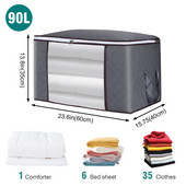 GoMaihe 3/4 részes összecsukható paplan ruhatároló táska szekrény tároló doboz szervező játék tároló táska porálló paplan szekrény mentes