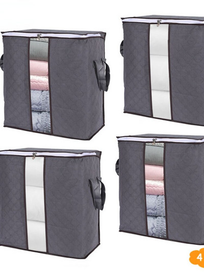 GoMaihe 3/4 részes összecsukható paplan ruhatároló táska szekrény tároló doboz szervező játék tároló táska porálló paplan szekrény mentes