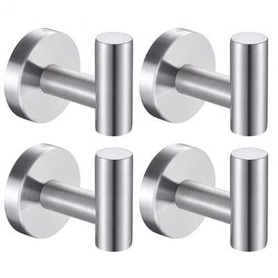 4 bucăți cârlige pentru halat, negru mat, umeraș pentru ușă, prosop, haine, dulap, bureți, cârlig pentru baie