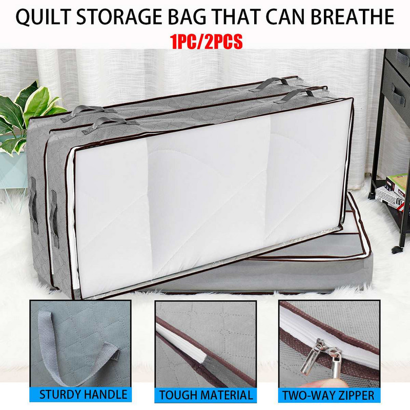 2/1 vnt sulankstomas antklodės drabužių laikymo krepšys po lova.