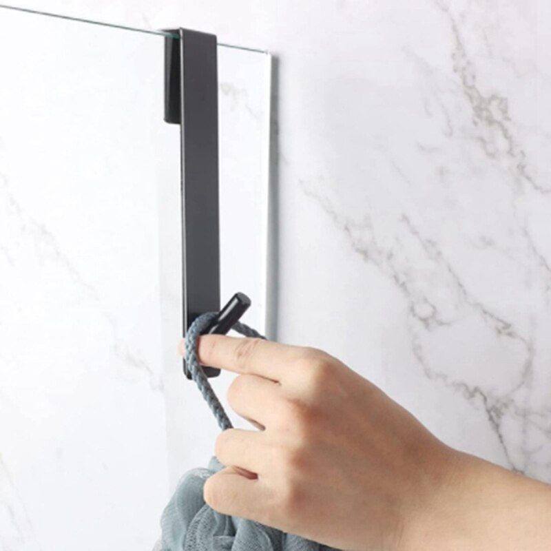 Juoda nugara pakabinamas vienas kabliukas Daugiafunkcis stiklinis kabliukas Vonios kambario kabliukas be nagų drabužių kabliukas durų kabliukas