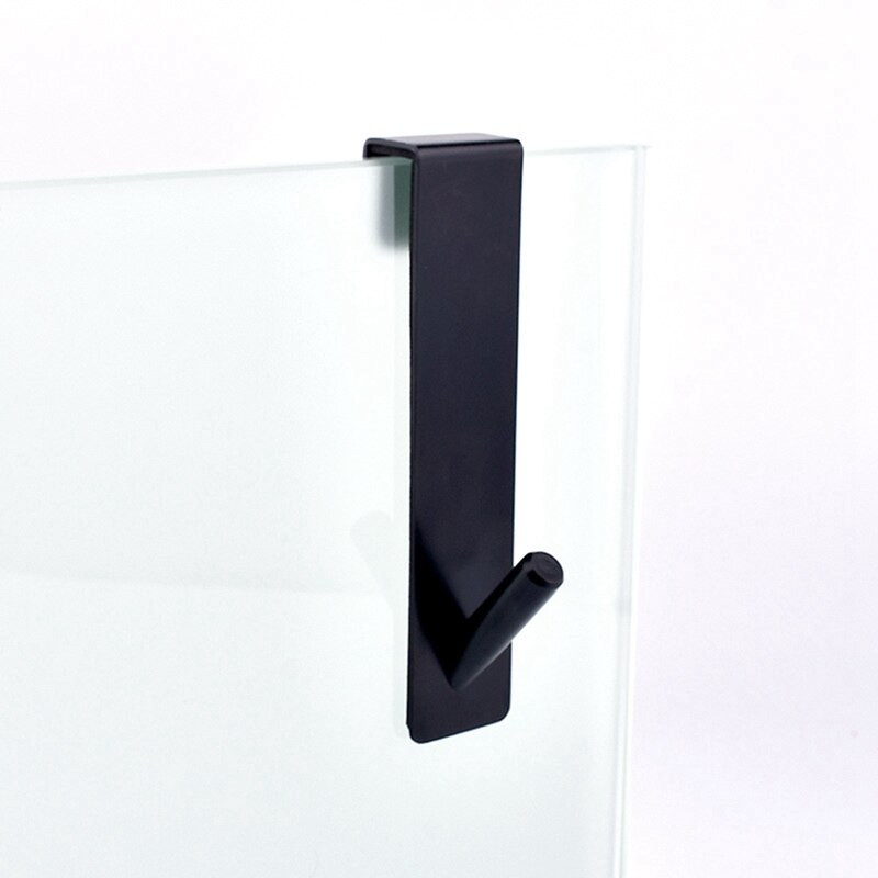 Juoda nugara pakabinamas vienas kabliukas Daugiafunkcis stiklinis kabliukas Vonios kambario kabliukas be nagų drabužių kabliukas durų kabliukas