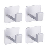 4 db Törülközőakasztó, Kabát akasztó, Fürdőköpeny Ruhák Négyzet alakú kampó Akasztó fali kampótartó Fürdőszobához, Szálloda, Konyha