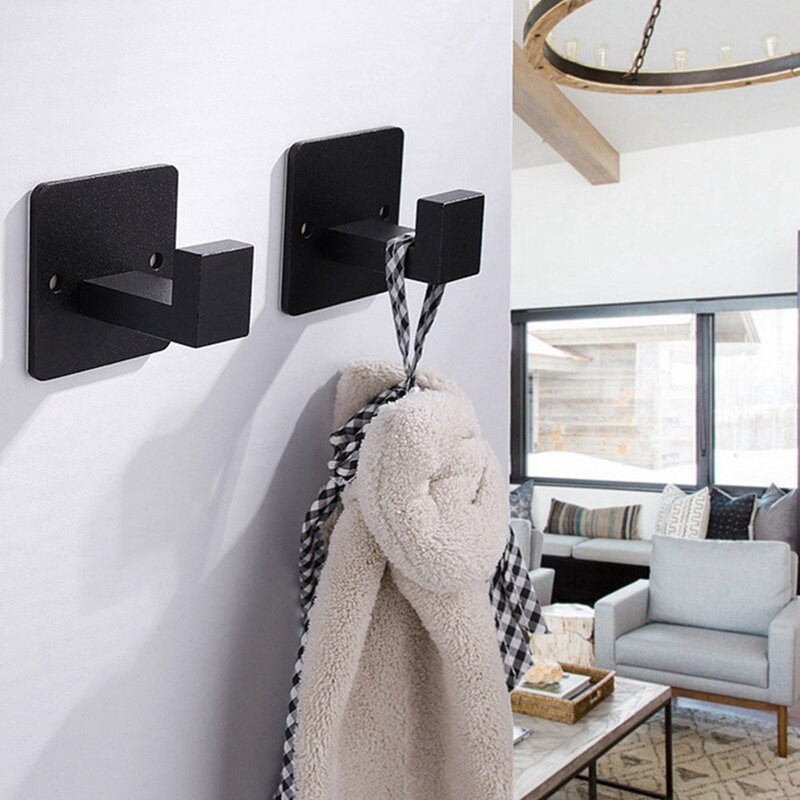 4 db Törülközőakasztó, Kabát akasztó, Fürdőköpeny Ruhák Négyzet alakú kampó Akasztó fali kampótartó Fürdőszobához, Szálloda, Konyha
