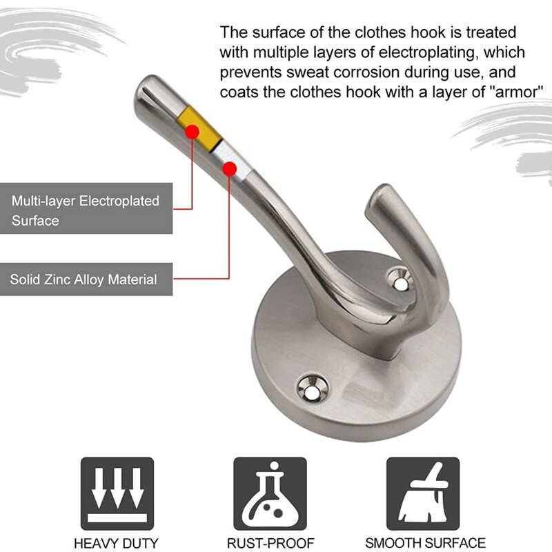 Kabátakasztók 2 csomag fürdőszobai akasztók fali köntös akasztókhoz Dekoratív fém szekrényakasztók kabátok és kalapakasztókhoz