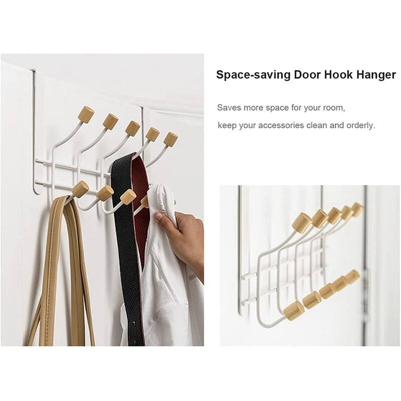 Ajtó feletti fogas, akasztók hálószobákhoz/fürdőszobákhoz, erős fém ajtó feletti kabátakasztók kabát kalaphoz Törülközőköpeny Öv