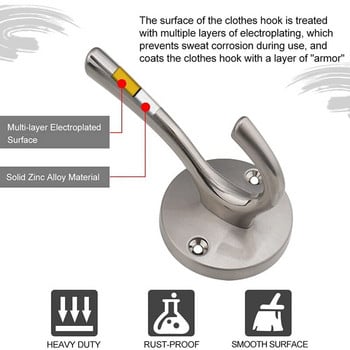 Куки за палта 2 пакета Куки за баня за стена Кука за халати Декоративни метални куки за гардероб за окачване на палта и куки за шапки