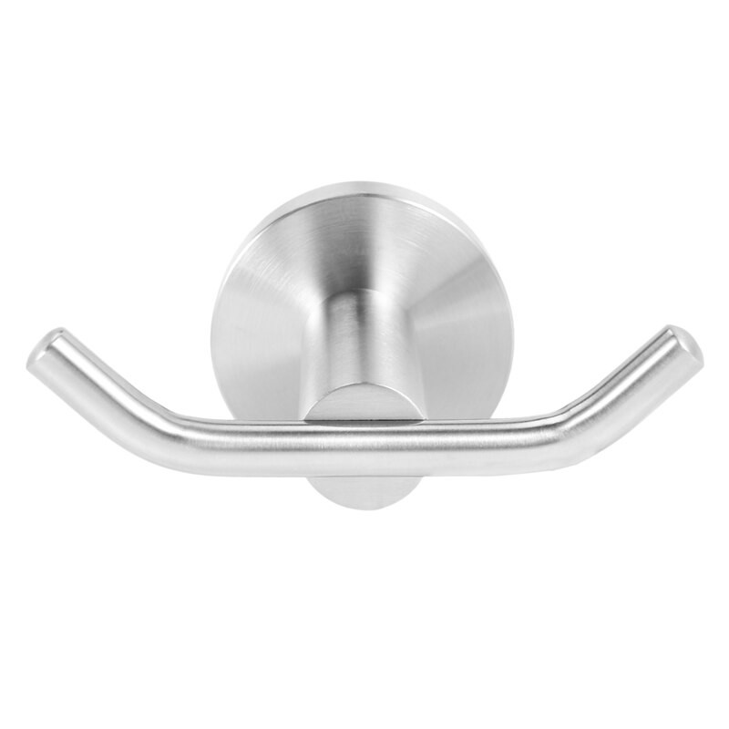 Dvigubas chalato kabliukas, 304 nerūdijančio plieno kabliukai ir rankšluosčių kabliukai, montuojami prie vonios sienos, šlifuotas nikelis