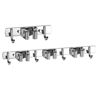 Promovare! Pachet de 2 suporturi pentru mop pentru mătură, montare pe perete, umeraș rezistent, organizator pentru mătură pentru grădină, garaj, spălătorie, baie, bucătărie