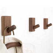 Mediniai sieniniai kabliukai, 3 pakuotės natūralūs mediniai apsiausto kabliukai, tvirtinami prie sienos, mediniai kabliukai, rankdarbių skrybėlių kabykla