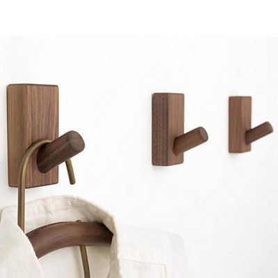 Mediniai sieniniai kabliukai, 3 pakuotės natūralūs mediniai apsiausto kabliukai, tvirtinami prie sienos, mediniai kabliukai, rankdarbių skrybėlių kabykla