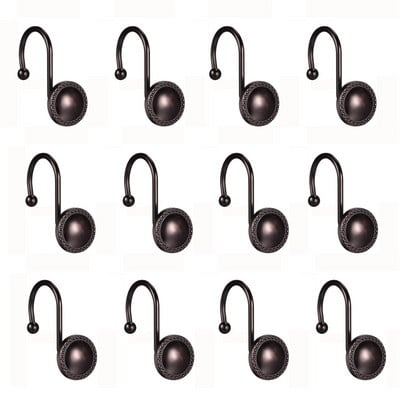 Zuhanyfüggöny akasztók, dekoratív zuhanyfüggöny akasztók, 12 db Rozsdaálló zuhanyakasztók Fürdőszoba függönyrudakhoz CNIM Hot