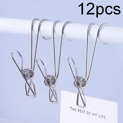 4-24 304-es csomag rozsdamentes acél fém hosszú farokkapcsok akasztókkal ruhatűk akasztós univerzális kapcsok konyhába, fürdőszobába, irodába