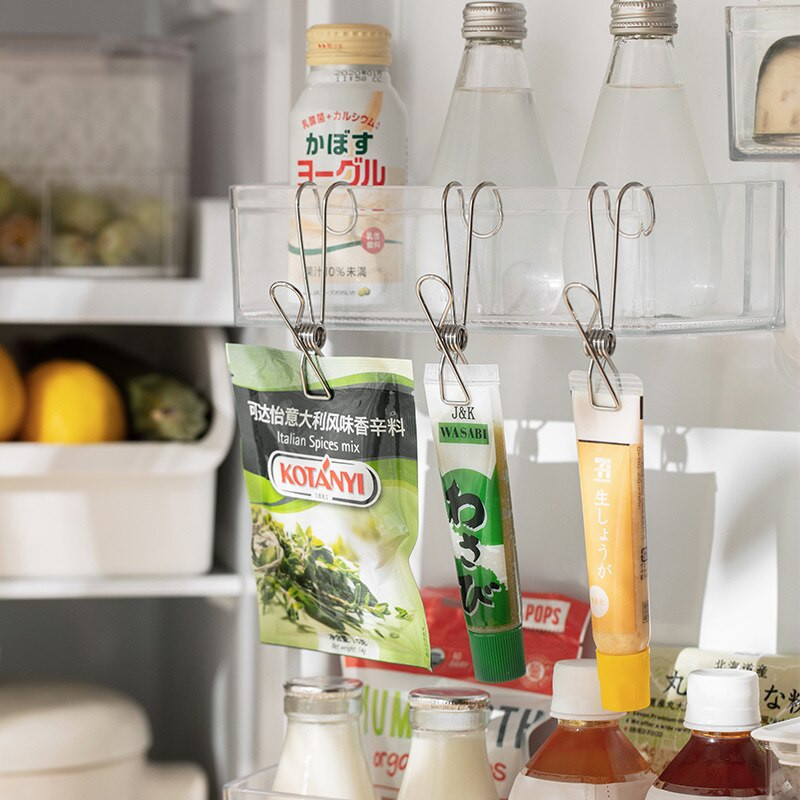 4-24 304-es csomag rozsdamentes acél fém hosszú farokkapcsok akasztókkal ruhatűk akasztós univerzális kapcsok konyhába, fürdőszobába, irodába