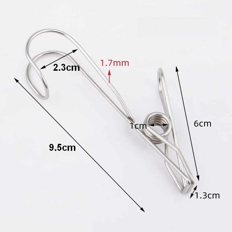 4-24 304-es csomag rozsdamentes acél fém hosszú farokkapcsok akasztókkal ruhatűk akasztós univerzális kapcsok konyhába, fürdőszobába, irodába