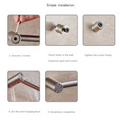 Nerūdijančio plieno sieninis puodo stovas virtuvės tiesus baras su kabliuku 