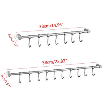 Поставка за тенджери и тигани от неръждаема стомана Кухненски прав бар-органайзер с кука