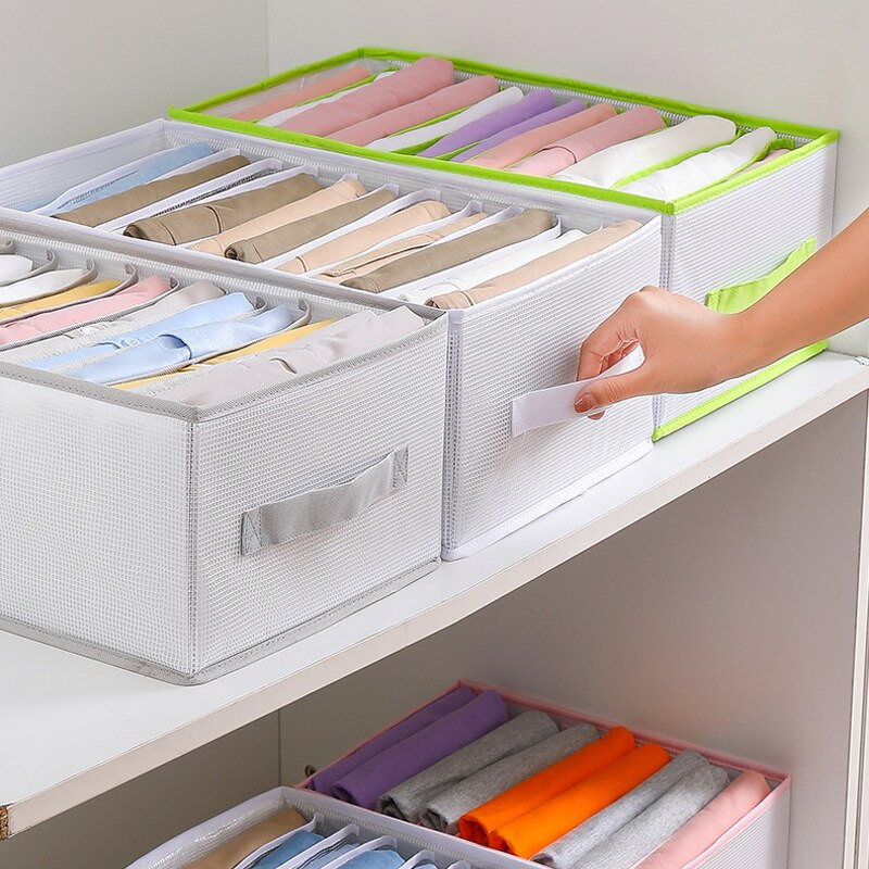 Nadrág Ruhák Tároló Szekrény Fiók rendszerező doboz Szekrény elválasztó táska kosár Rács Összecsukható háztartási rendszerező doboz