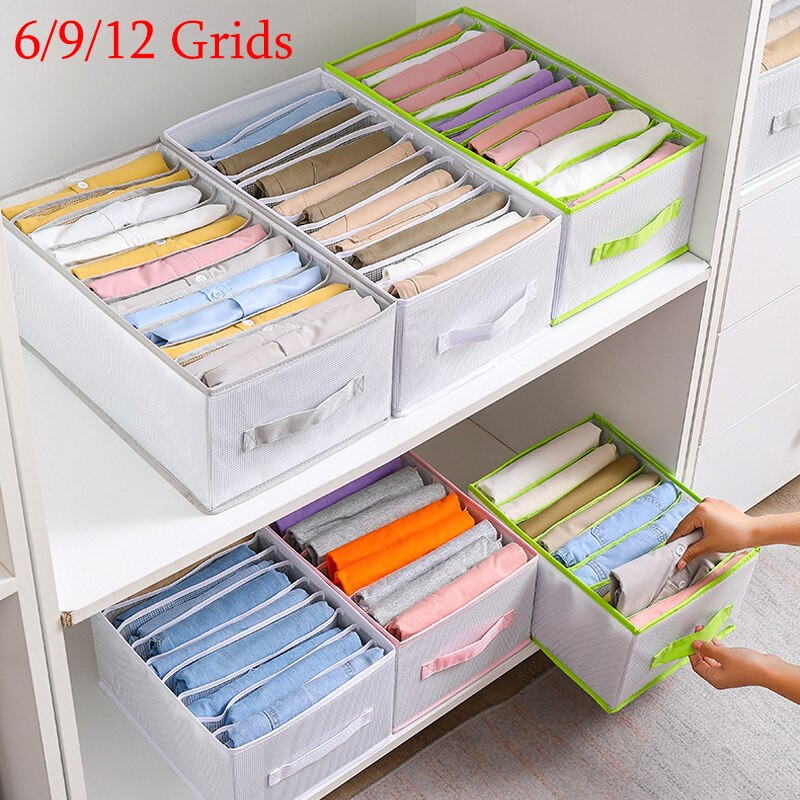 Nadrág Ruhák Tároló Szekrény Fiók rendszerező doboz Szekrény elválasztó táska kosár Rács Összecsukható háztartási rendszerező doboz