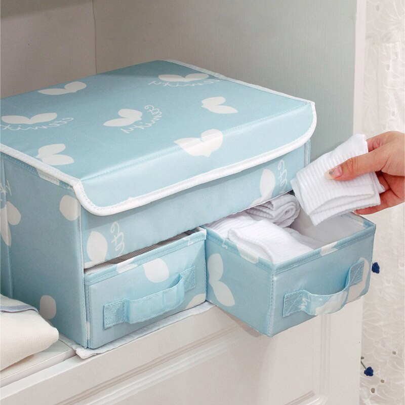 Apatinių drabužių laikymo dėžė Miegamojo spintelė Apatinių drabužių stalčių laikiklis Sulankstomas drabužių spinta kojinių liemenėlės skirstytuvas Dėžutės spintos tvarkyklės