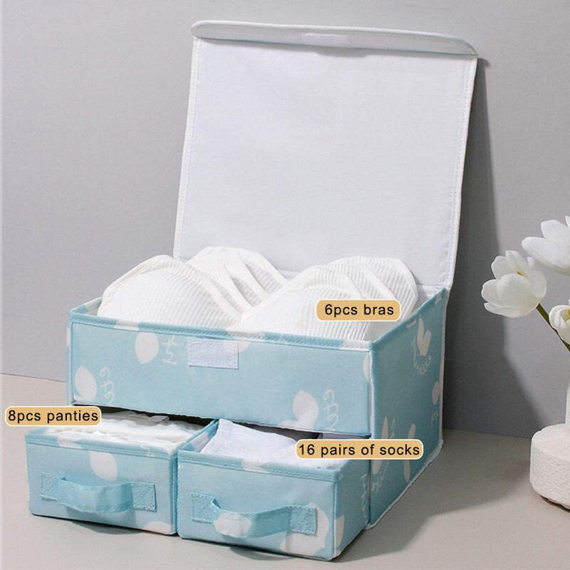 Apatinių drabužių laikymo dėžė Miegamojo spintelė Apatinių drabužių stalčių laikiklis Sulankstomas drabužių spinta kojinių liemenėlės skirstytuvas Dėžutės spintos tvarkyklės