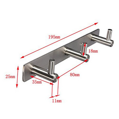 3-7 kabliukai nerūdijančio plieno kablys Vonios rankšluosčių kablys Svetainės durys Galinės rūbų kabliukas Paprastas juodas laikymo kabliukas, skirtas sutaupyti vietos