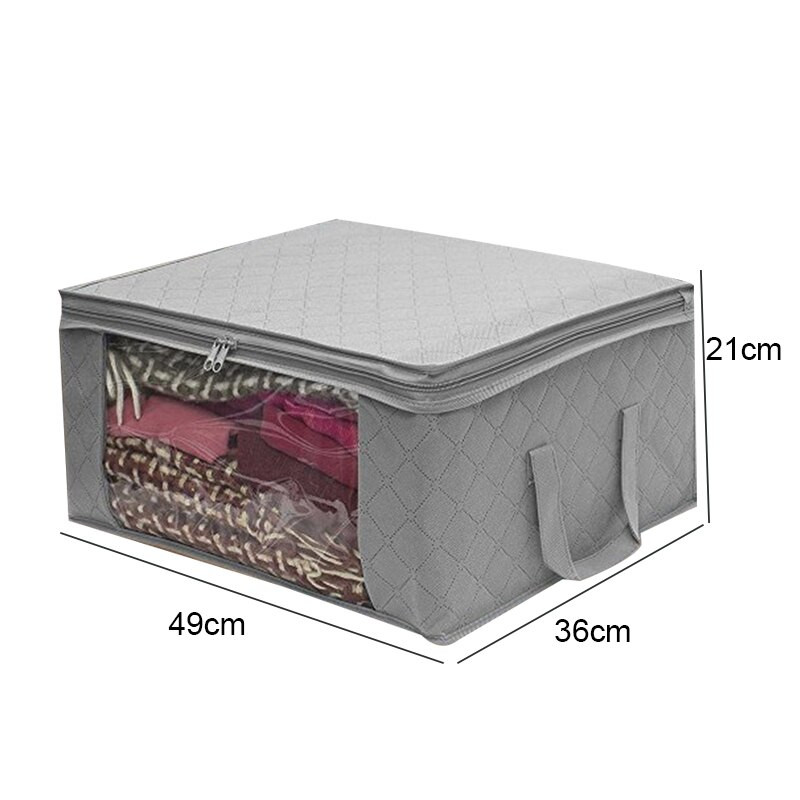 3 db tárolótáska paplan ruhatáska nem szőtt szövet tárolódoboz fogantyúkkal összecsukható nedvességálló, lezárt tárolódoboz, átlátszó org