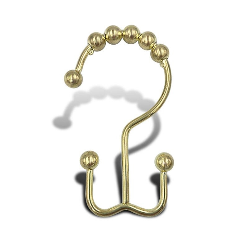 Dušo užuolaidų kabliukai rūdims atsparūs metaliniai dvigubi ritinėliai, žiedai vonios kambariui, 12 rinkinys