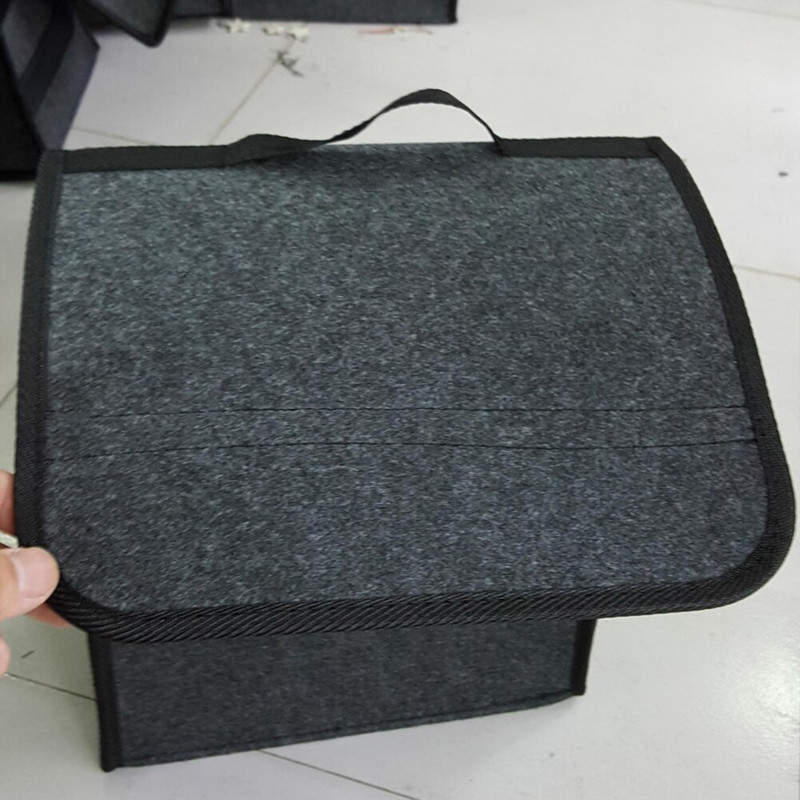 Autó Filc Tárolótáska Hordozható Szerszámok Szervező Vezetés Rendezett Csomagtartó 30x29x16cm