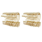 Dušo užuolaidų žiedų kabliukų rinkinys iš 24, nerūdijančio plieno rūdims atsparus dvigubas slydimo volelis su aštuonių vonios kambario užuolaidų kabliuku auksinis