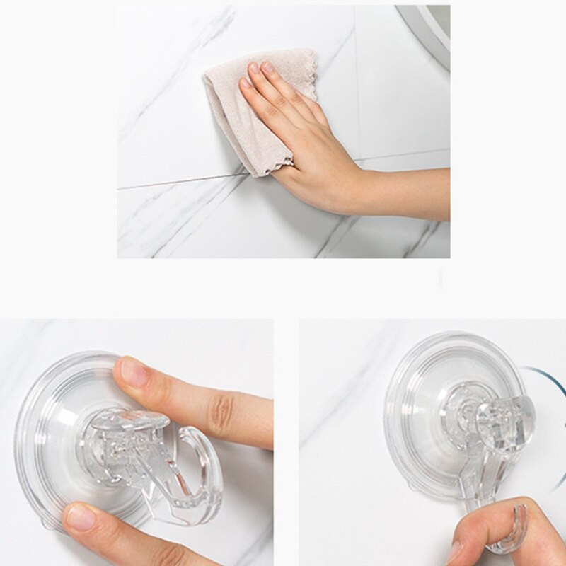 4 buc. Cârlig de ghirlande cu ventuza detașabilă, detașabilă, pentru baie, bucătărie, fereastră de sticlă, cârlig pentru ventuză