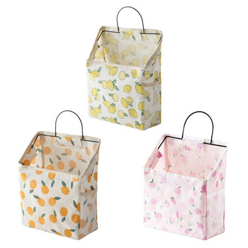 Κρεμαστή τσάντα αποθήκευσης Cartoon Fruit Pattern Canvas Organizer Box Δοχείο για Υπνοδωμάτιο Σπίτι Μπάνιο Τοίχο Πολυλειτουργικό