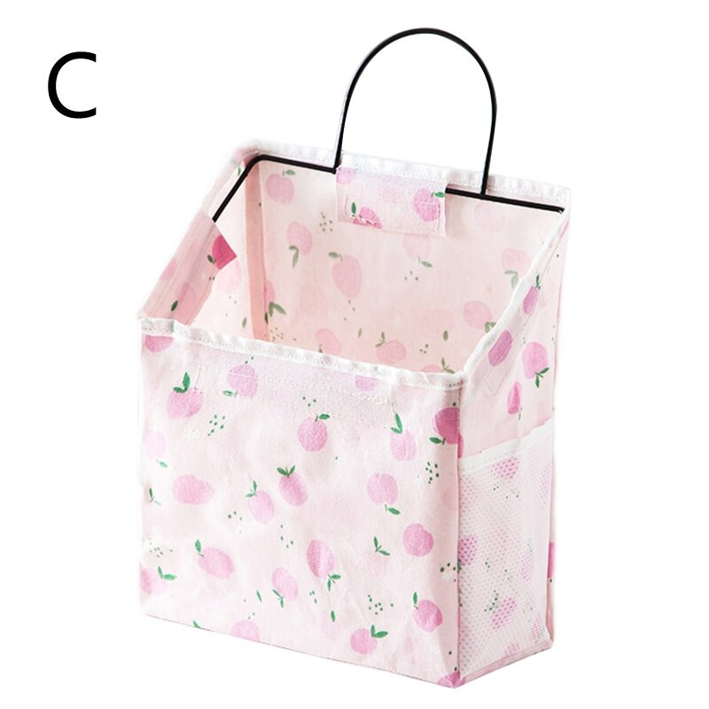 Függő tárolótáska Rajzfilm Gyümölcsmintás Vászon Szervező Doboztartó Otthoni Hálószoba Fürdőszoba Falához Multifunkcionális