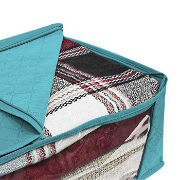 Κουτί αποθήκευσης δωματίου Παπλωματοθήκη ρούχων Τσάντα αποθήκευσης Διαφανές φερμουάρ παραθύρου βρώμικα ρούχα Θήκη συλλογής Non Woven Fabric Organizer Box