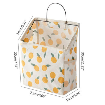 Висяща чанта за съхранение Карикатура на плодови мотиви Платно Органайзер Кутия Контейнер за дома Спалня Стена за баня Многофункционална торбичка