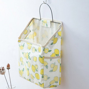 Κρεμαστή τσάντα αποθήκευσης Cartoon Fruit Pattern Canvas Organizer Box Δοχείο για υπνοδωμάτιο σπιτιού Μπάνιο Πολυλειτουργικό πουγκί