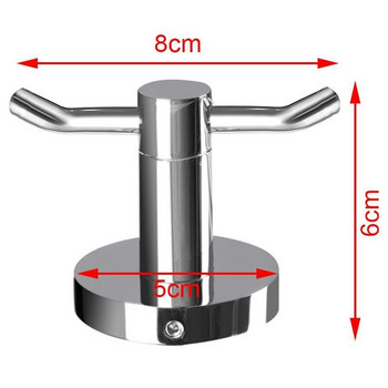 2бр. Куки за държач за кърпи от неръждаема стомана Месингова хромирана врата Халат за баня 2 куки Шапка Стенна закачалка за врата Хром