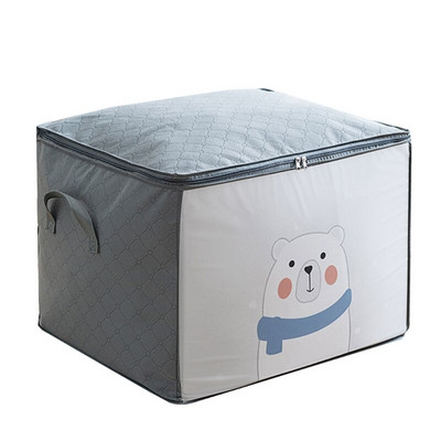 Cipzáras tárolótáska, nagy kapacitású szervező fogantyúval, helytakarékos szekrényben King Comforter párna paplan ágynemű