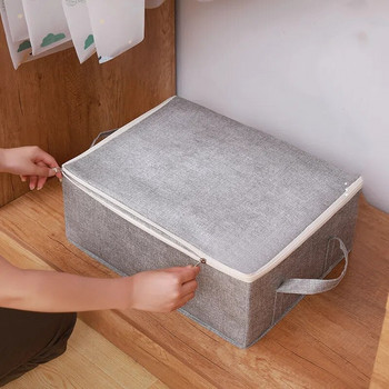 Плътен цвят Кутии за съхранение на дрехи с голям капацитет Удебелен нетъкан плат Кутия за съхранение на разни предмети Гардероб Влагоустойчива кутия за съхранение