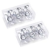 Perdeau de duș Bling cârlige inele acrilice strasuri decorative sticla cristal rulant baie baie set de 24 inele