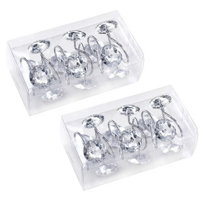 Завеса за душ Bling Кукички Пръстени Акрилни декоративни кристали Стъклени кристали Навиващ се комплект от 24 пръстена за баня