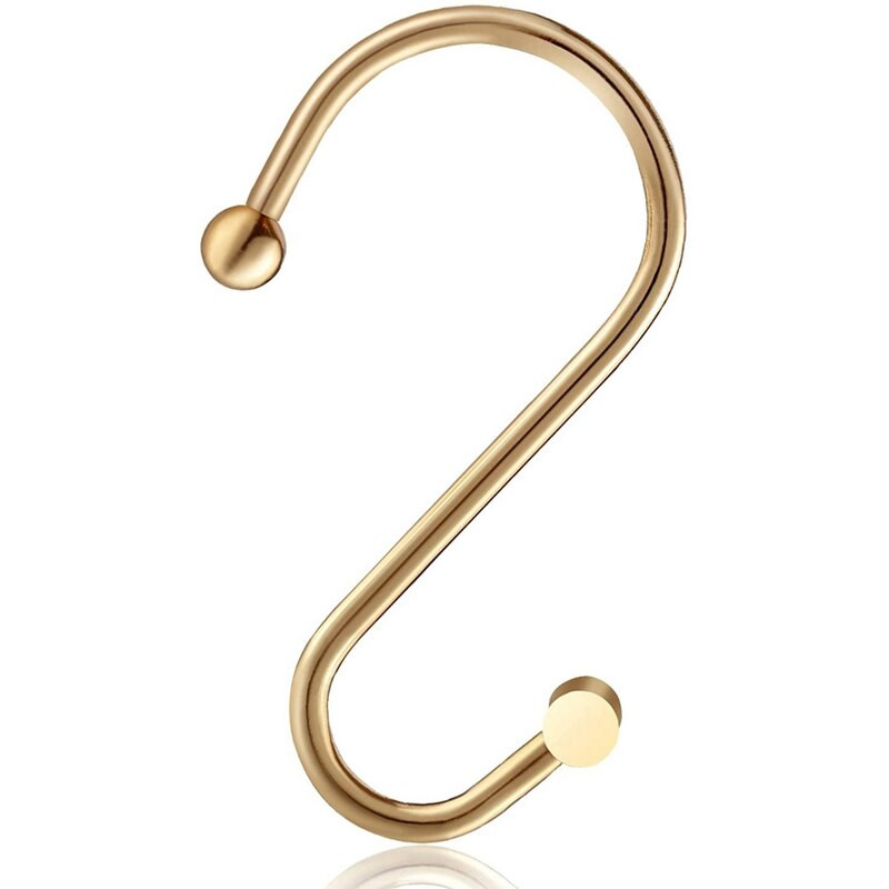 Inele pentru cârlige pentru perdele de duș, inele decorative din alamă pentru perdeaua de duș pentru bara de duș pentru baie, umerașe pentru cârlige de duș în formă de T